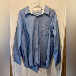 Van Heusen Men's Light Blue Button Down Shirt Size 18 1/2 34/35